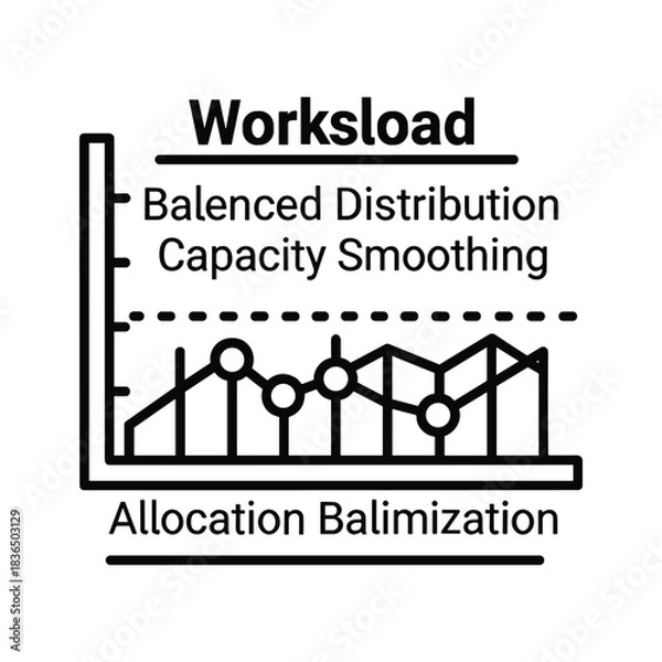 Fototapeta Workload Management, Balanced Distribution, and Capacity Smoothing Icon