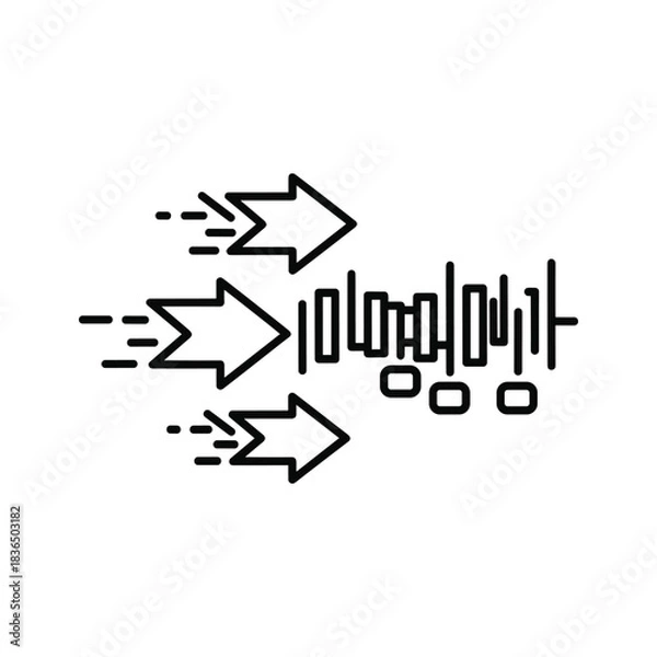 Fototapeta Speed Arrows and Abstract Korean Data Elements