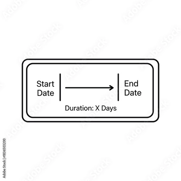 Fototapeta Start and End Date Duration Icon
