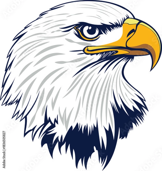 Fototapeta Eagle head with American flag design