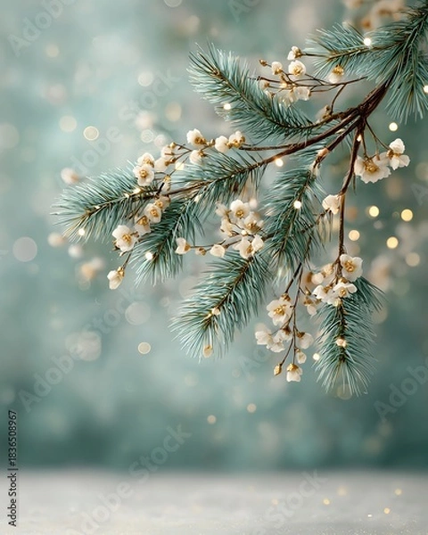 Fototapeta Delicate flower branch on a soft background.