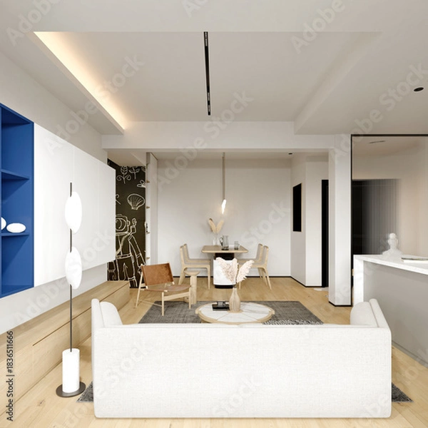 Obraz 3d render modern living room interior