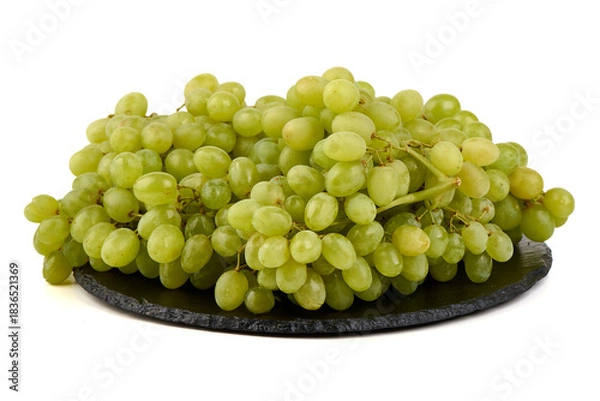 Obraz Green Grapes Bunch, isolated on white background