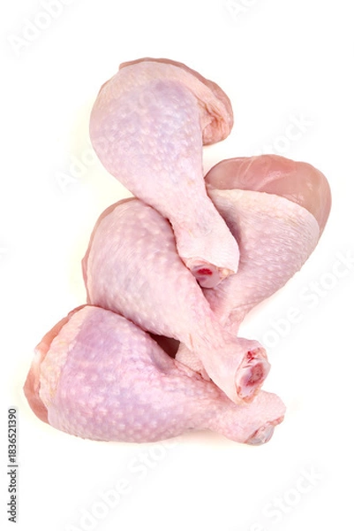 Obraz Raw Chicken Legs, isolated on white background