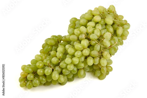 Obraz Green Grapes Bunch, isolated on white background