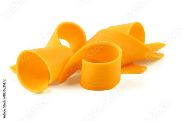 Obraz Mimolette cheese curls, isolated on white background