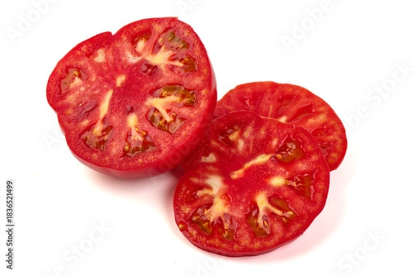 Obraz Sliced Red Tomatoes, isolated on white background