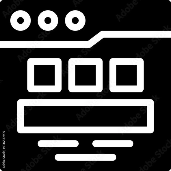 Obraz Website Layout Interface Design Silhouette Style Vector Icon