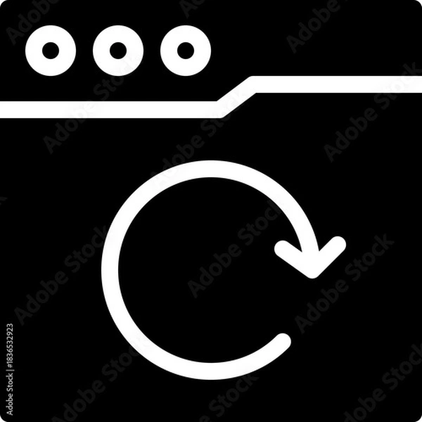 Obraz Refresh Browser Window Reload Silhouette Style Vector Icon