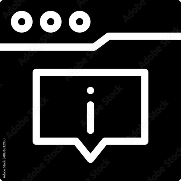 Obraz Information Popup Message Silhouette Style Vector Icon