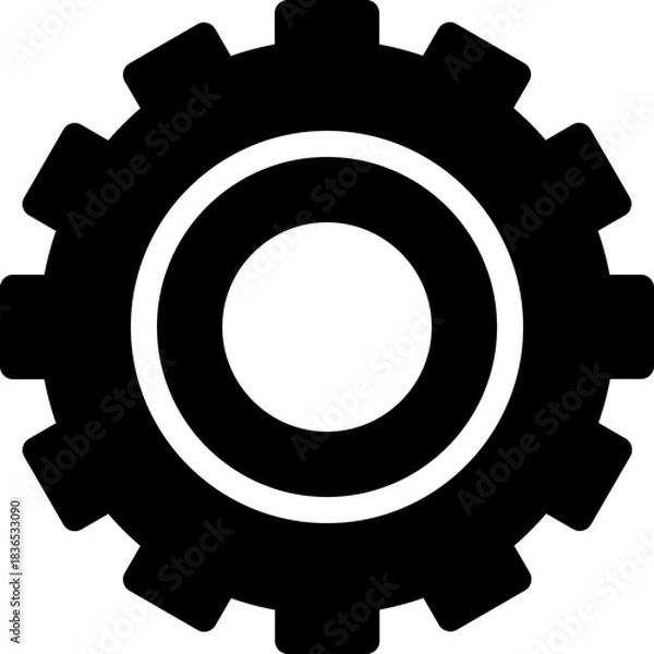 Obraz Gear Setting Configuration Silhouette Style Vector Icon