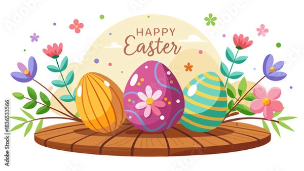 Obraz easter eggs in a basket