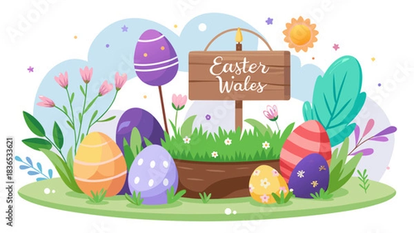 Obraz easter eggs in a basket