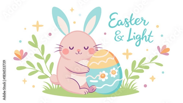 Obraz easter bunny with easter eggs