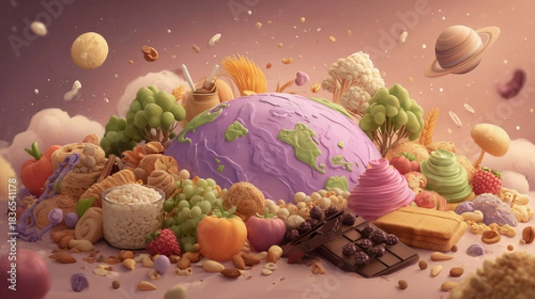 Fototapeta Quark Nutrition Concept for Global Food Awareness Day 