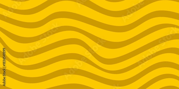 Fototapeta Yellow stripes lines wave curves abstract background. eps10