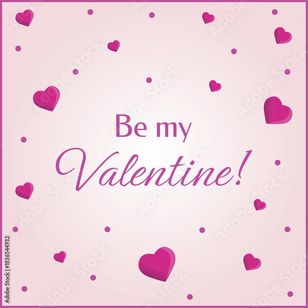 Obraz Valentine’s Day greeting card with pink hearts