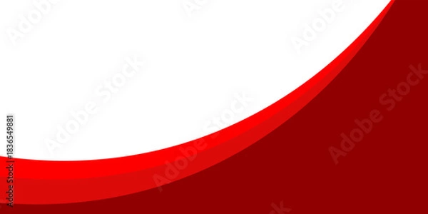 Fototapeta Red curve wave panel background. Vector Wave