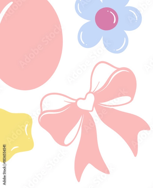 Fototapeta Decorative Easter Egg and Ribbon