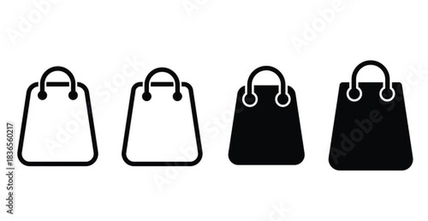 Obraz Set of shopping bag icons vector.