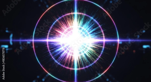 Obraz 輝く光と粒子の爆発　パチンコ・パチスロの激アツ演出の背景