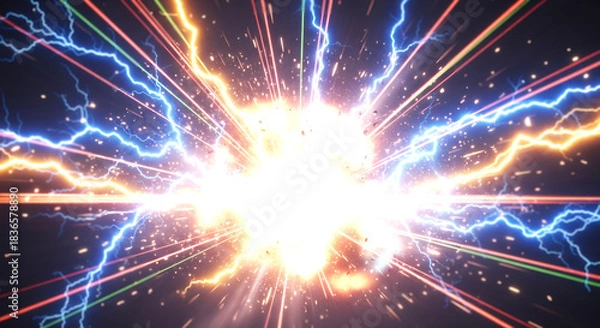 Obraz 輝く光と粒子の爆発　パチンコ・パチスロの激アツ演出の背景