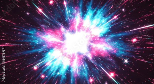 Obraz 輝く光と粒子の爆発　パチンコ・パチスロの激アツ演出の背景