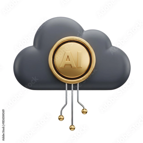 Fototapeta Cloud ai isolated on transparent background