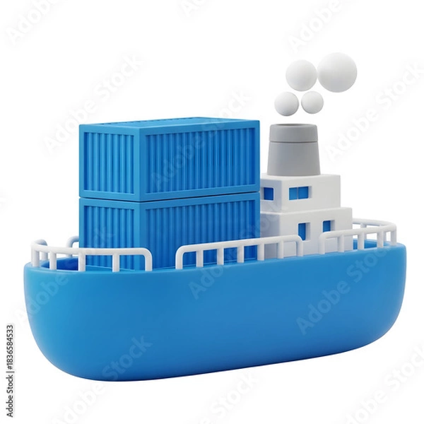 Fototapeta Ship isolated on transparent background