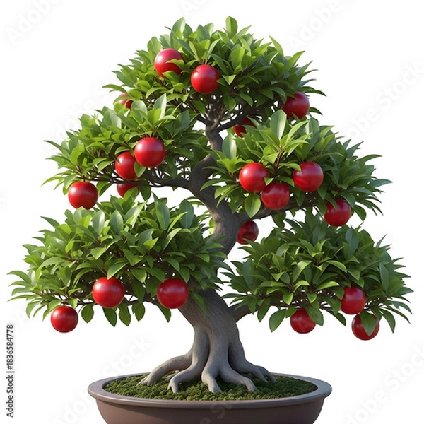 Fototapeta Apple tree isolated on transparent background