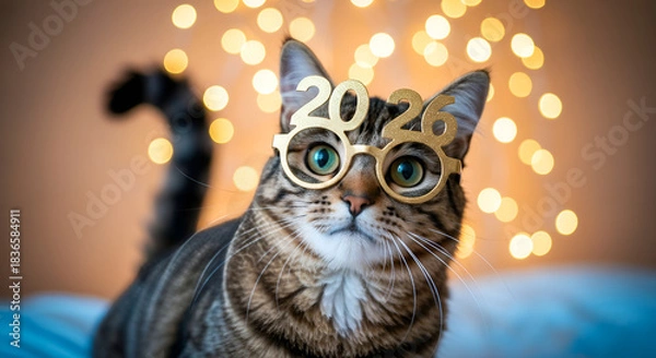 Obraz Cat wearing 2026 glasses 