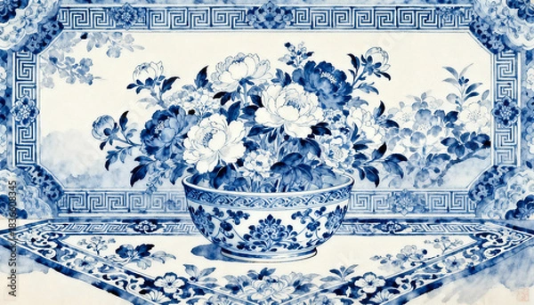 Obraz blue ceramic bowl