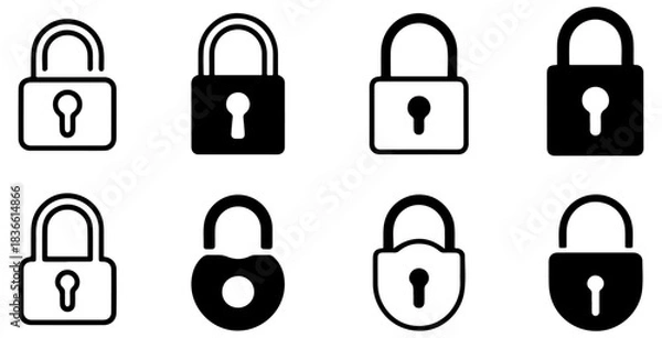 Obraz lock security padlock icon set