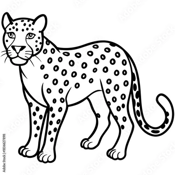 Obraz leopard cartoon isolated on white background