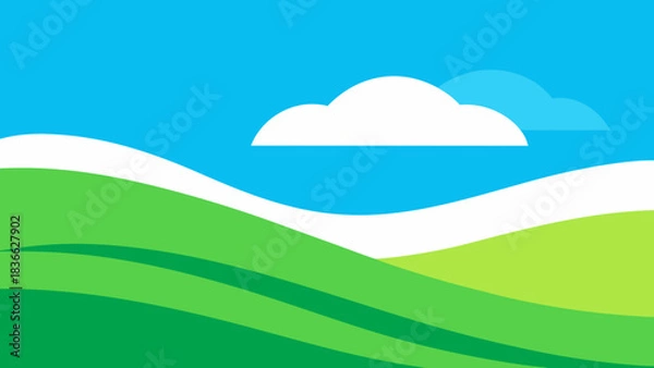 Obraz green grass and blue sky