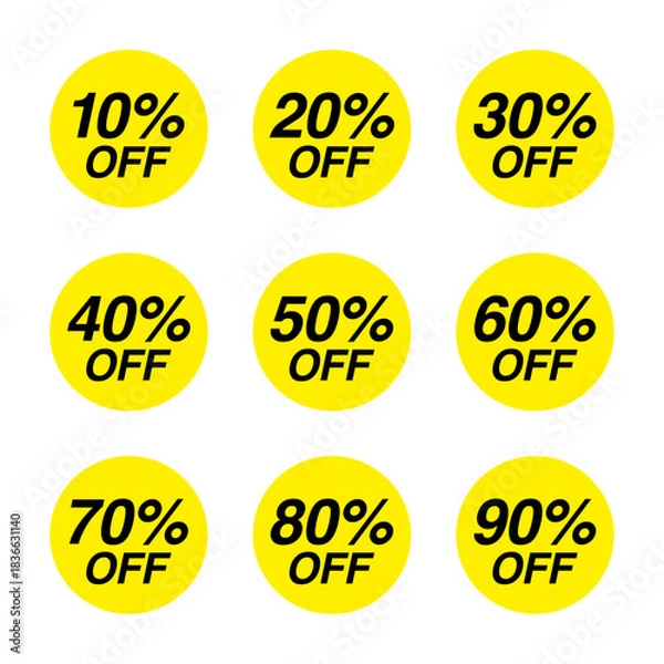 Obraz Yellow discount label set