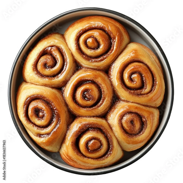 Obraz Cinnamon rolls isolated on transparent background