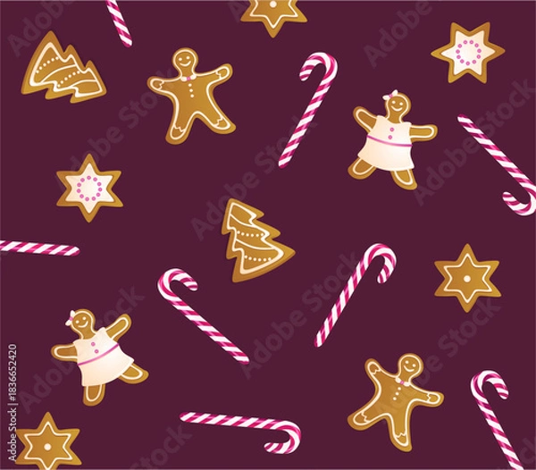 Obraz Christmas sweets pattern