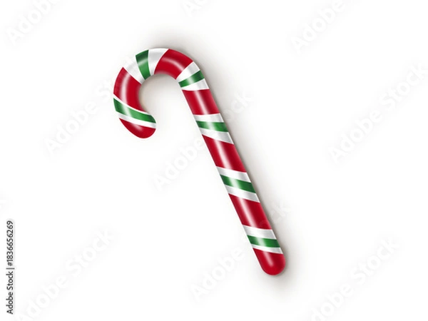 Obraz Festive Candy Cane Isolated on Transparent Background