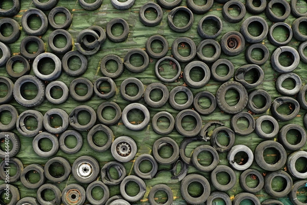 Obraz Old Tires Pattern from Above