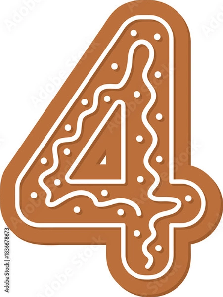 Obraz number 4 gingerbread cookie, four decorated biscuit