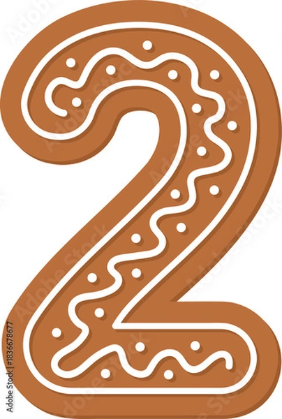 Obraz number 2 gingerbread cookie, two symbol decorated biscuit
