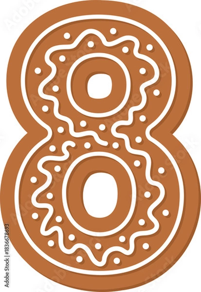 Obraz number 8 gingerbread cookie, eight decorated biscuit