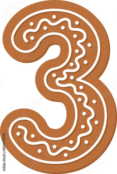 Obraz number 3 gingerbread cookie, three decorated biscuit