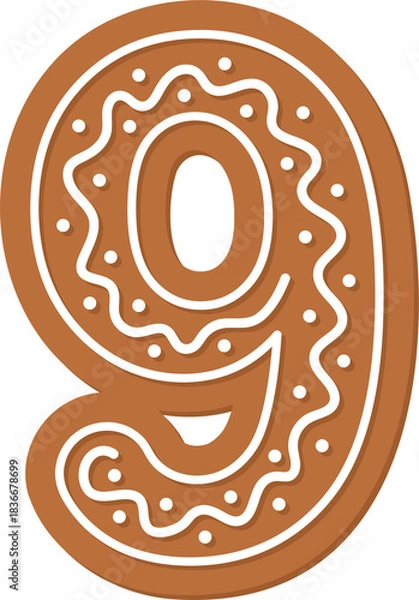 Obraz number 9 gingerbread cookie, nine decorated biscuit