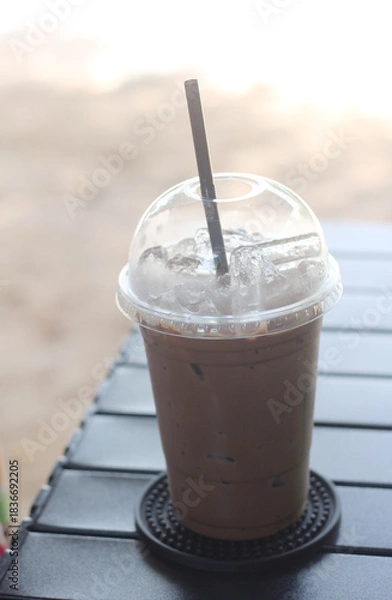 Obraz Cold chocolate on the camp table