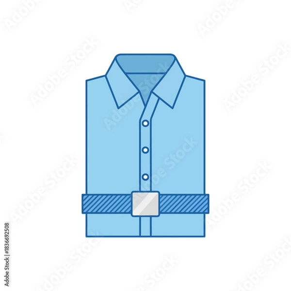 Fototapeta Folded shirt with belt portraying style perfect for fashion blogs illustrating clothing design promoting apparel sales casual wear everyday essentials.