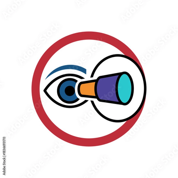 Fototapeta future vision looking through telescope innovation and discovery in business depicting foresight perfect for technology and strategic planning