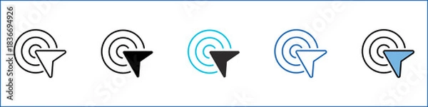 Obraz Click Single Icon Multistyle Illustration