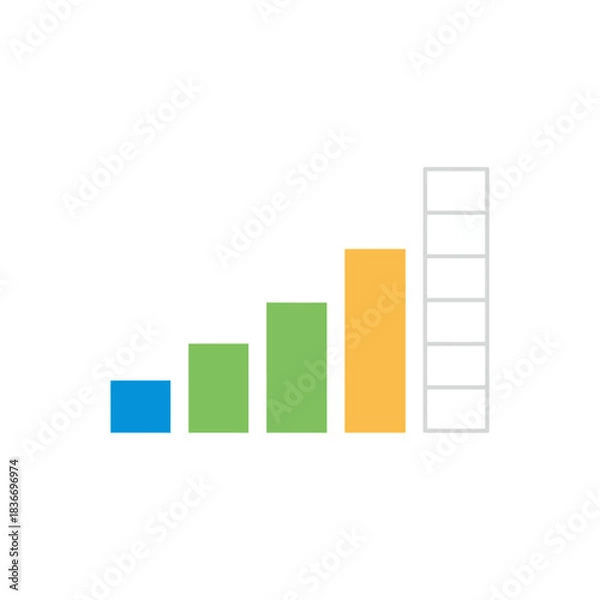 Fototapeta Growth chart analysis data trends in a rising bar graph showing business growth and market analysis perfect for presentations and financial reports.